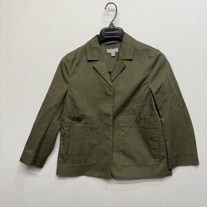 COS Women Chore Blazer Jacket Size EUR 34 Olive Green Cotton Blend C074 -12